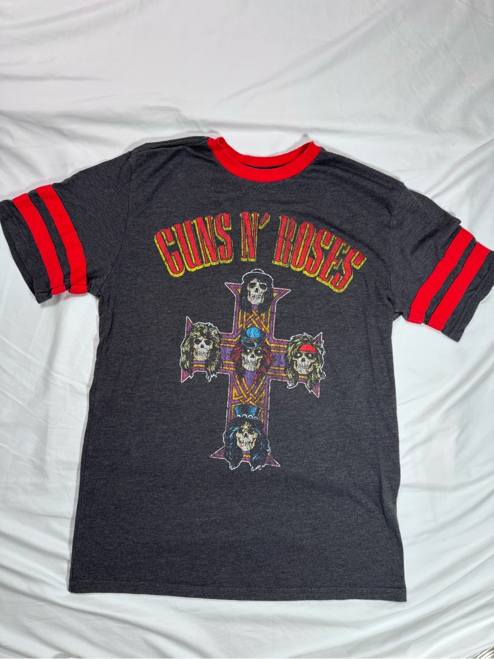 Bravado Charcoal Men’s Guns N' Roses Tee with Red Trim